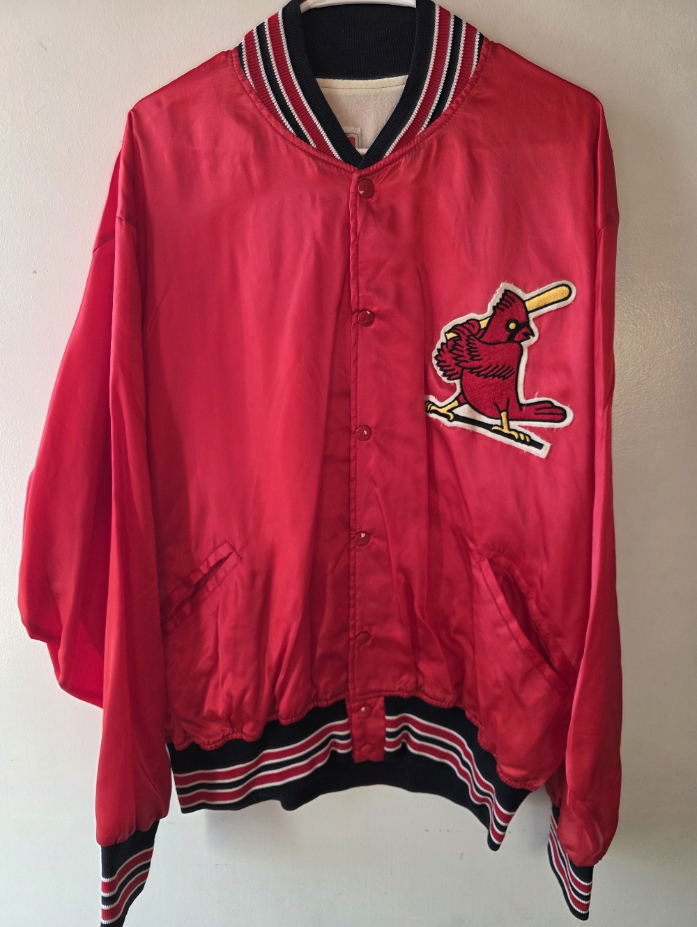 Vintage St Louis Cardinals Satin Jacket Felco USA Red MLB Bomber Large